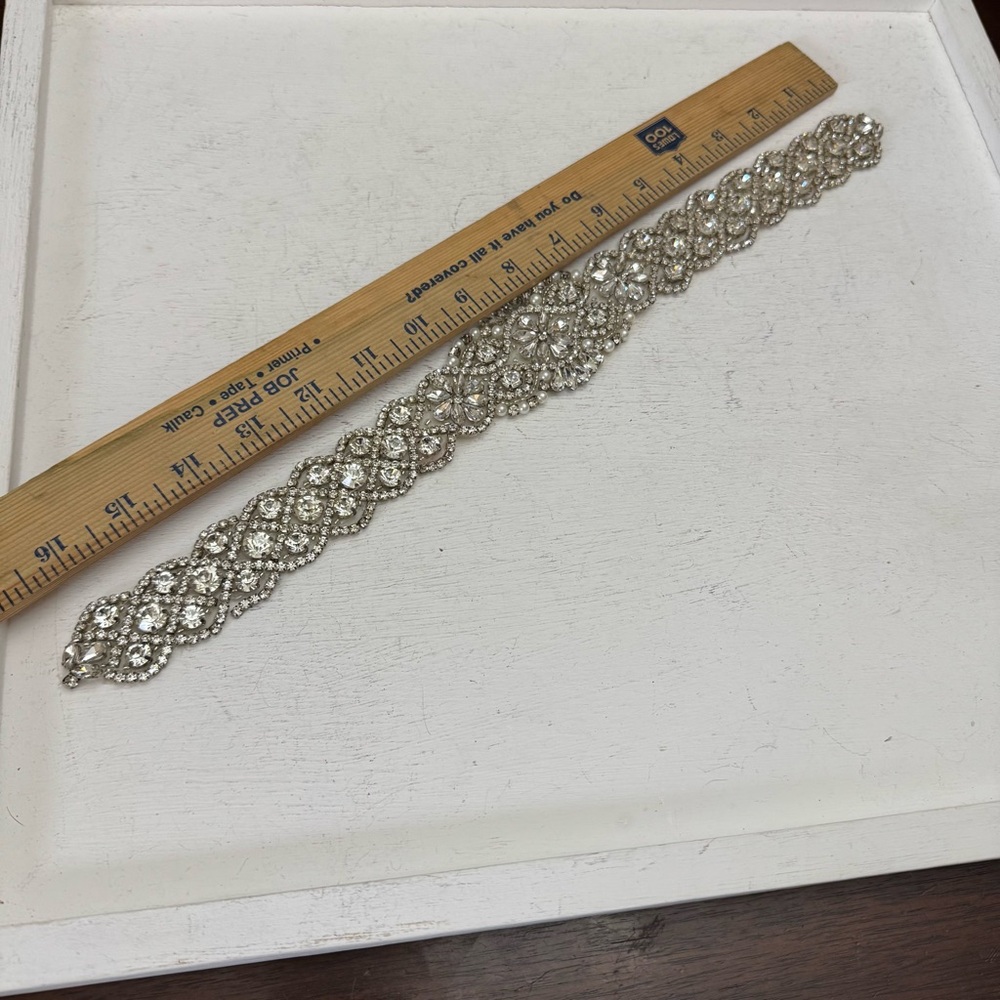 Rhinestone Wedding Belt Costume Sash Applique Bling Bead Crystal Headband Motif - Picture 14 of 15
